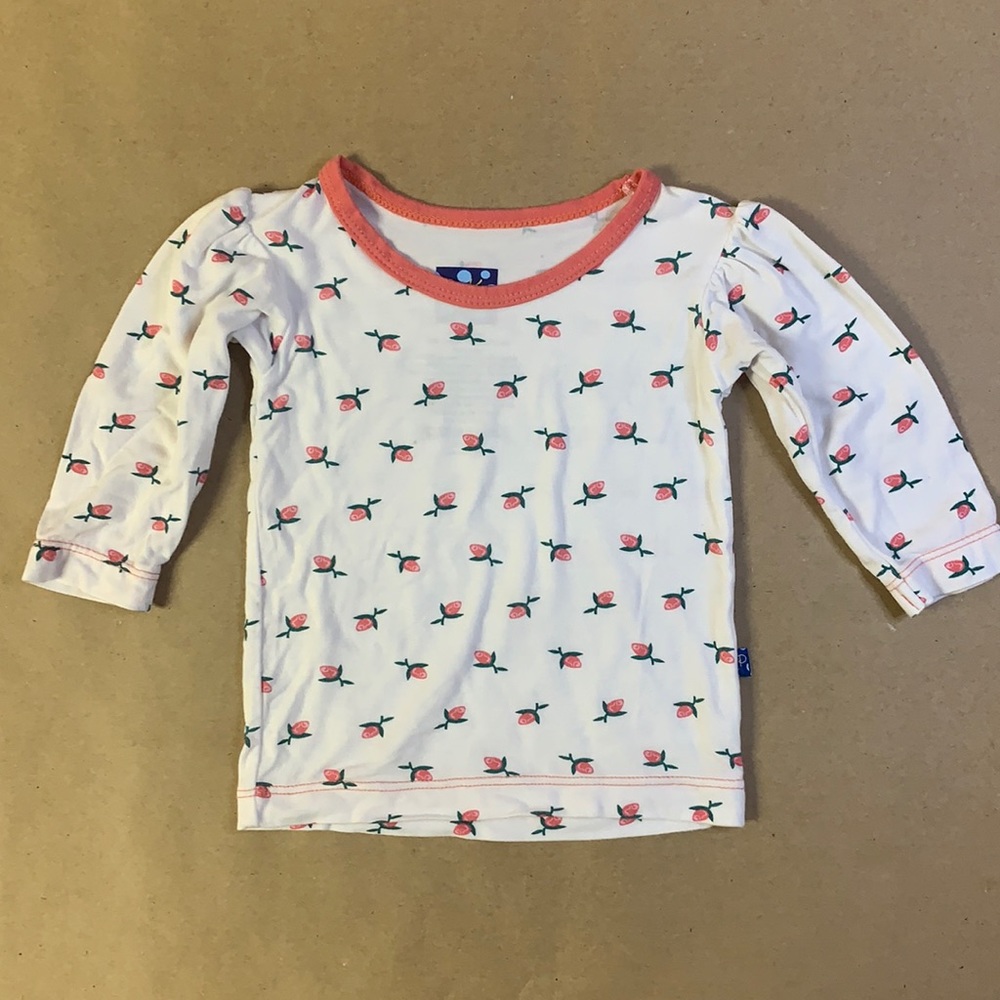Kickee Pants English Rosebuds 3-6 months long sleeve shirt.